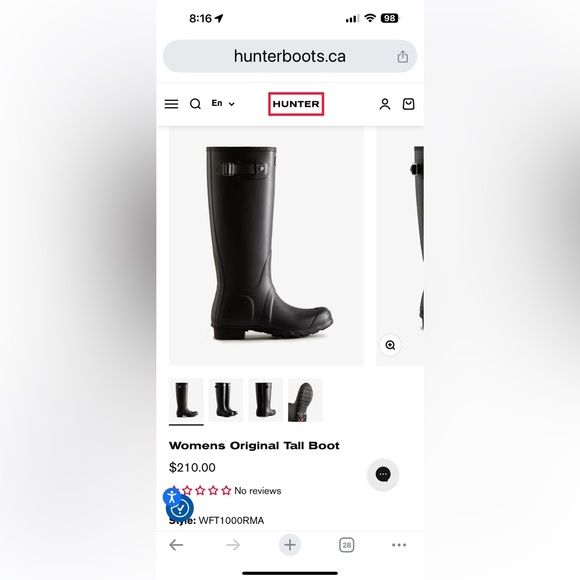 Hunter Women’s Original Tall Boots - Picture 1 of 7